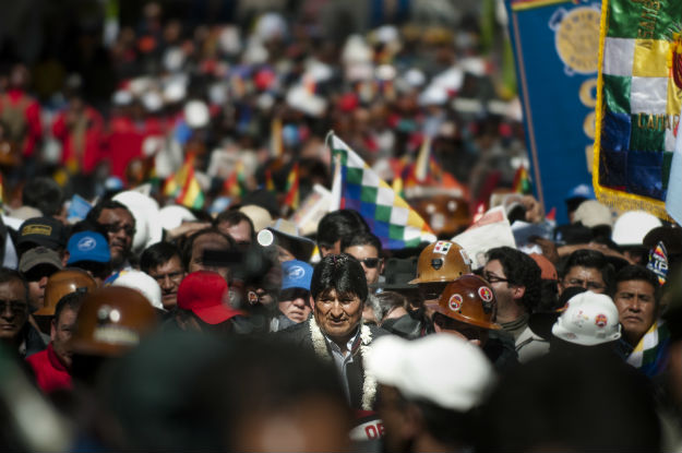 Evo Morales on May 1, 2014