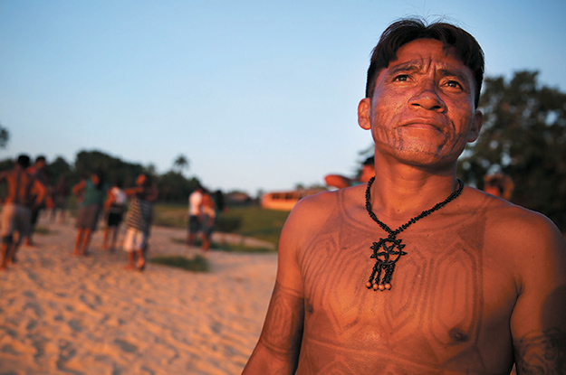 A Munduruku tribal leader. Photo: Maria Tama/Getty