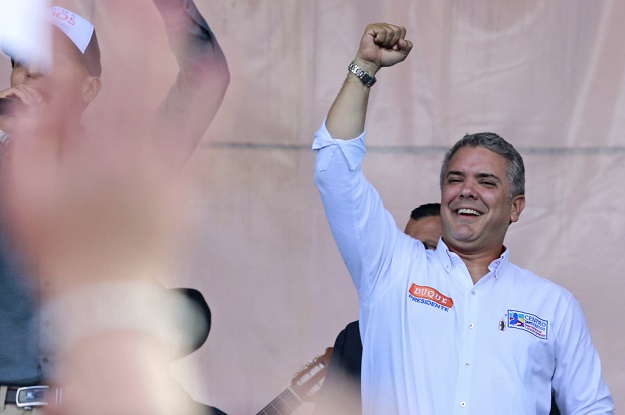 Colombian presidential candidate Iván Duque campaigns in May.