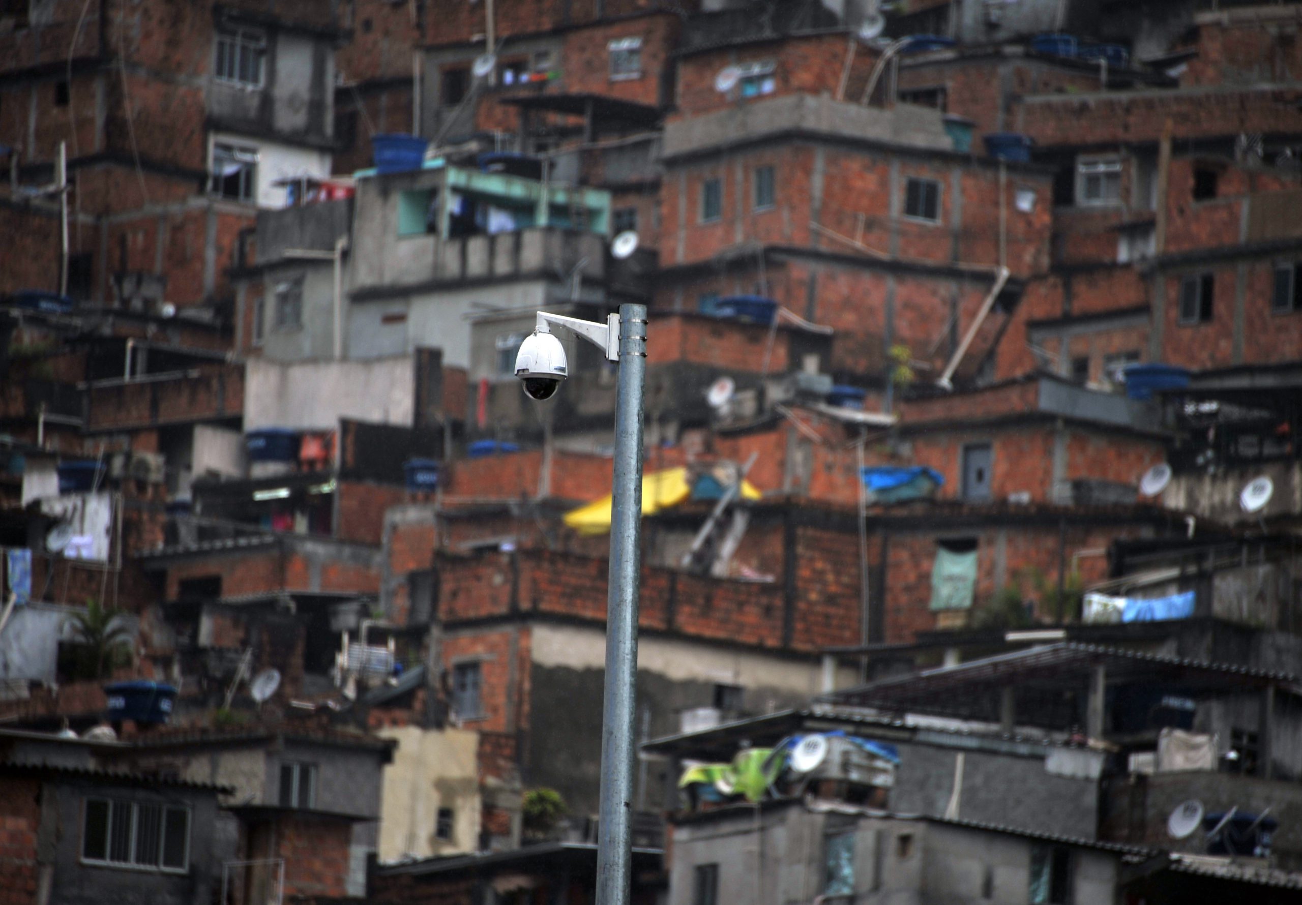 a surveillance camera in a favela in Rio de Janeiro