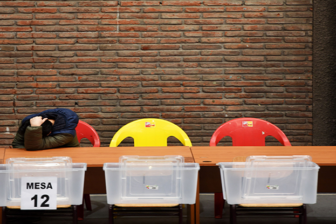 View of a polling station in the 2021 Chilean elections