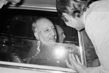 Author and Nobel Prize laureate Miguel Ángel Asturias in a car in Paris in 1967.