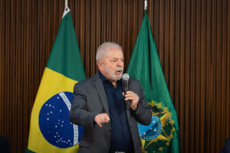President Lula is seen speaking during a meeting with Brazil's 27 governors after the riots in the capital Brasilia.