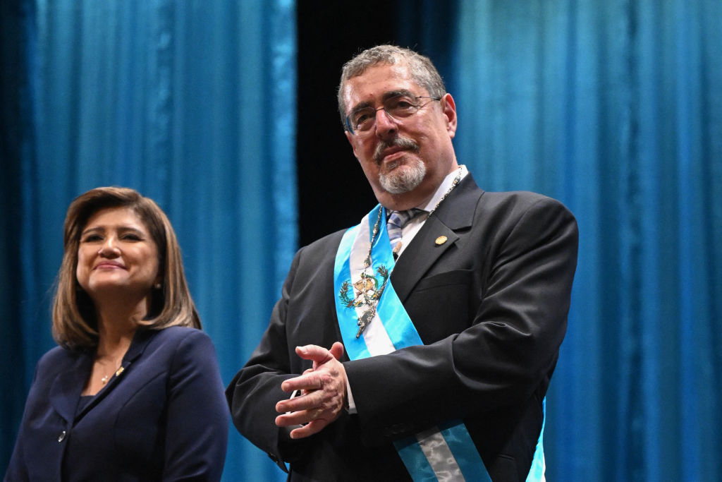 Guatemala's President Bernardo Arévalo at his delayed inauguration after hours of drama.