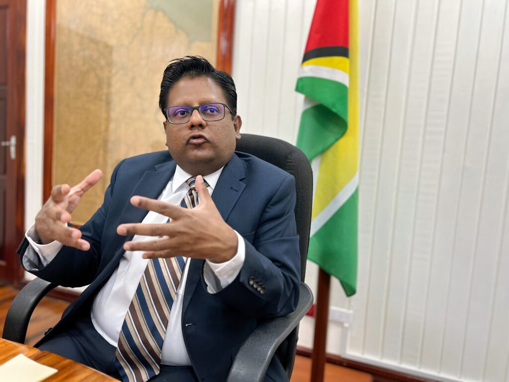 Guyana’s Finance Minister Ashni Singh speaks at his office in Georgeton. (José Enrique Arrioja)