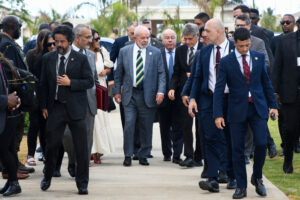 Brazil's President Luiz Inácio Lula da Silva arrives to attend the CELAC Summit in Buccament Bay, Saint Vincent and the Grenadines in March.