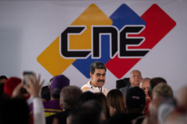 Venezuelan President Nicolás Maduro arrives to register his reelection campaign at the National Electoral Council (CNE) in Caracas on Mar. 25.