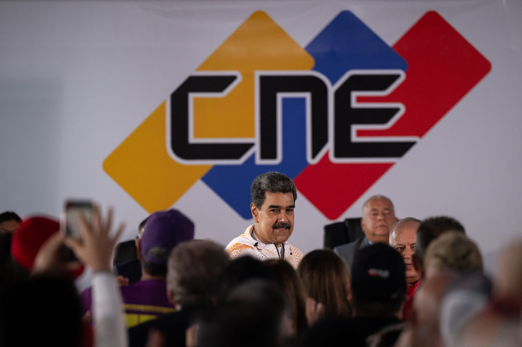 Venezuelan President Nicolás Maduro arrives to register his reelection campaign at the National Electoral Council (CNE) in Caracas on Mar. 25.