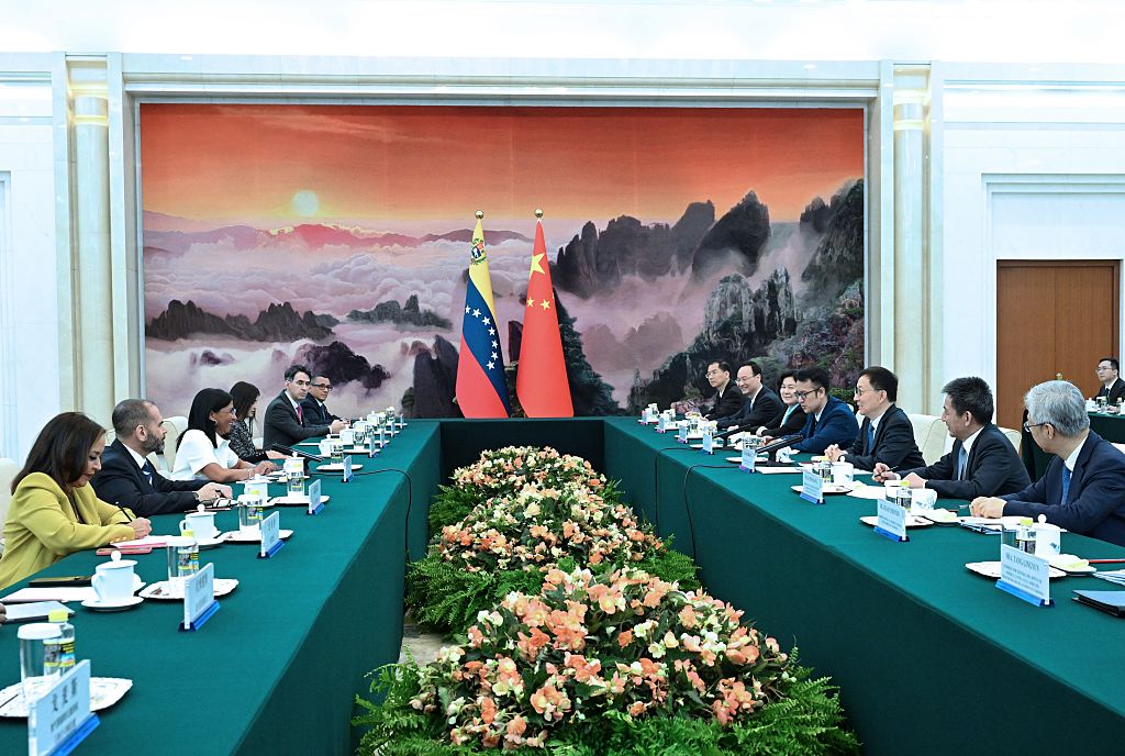 Chinese Vice President Han Zheng meets with Venezuelan Vice President Delcy Rodríguez in Beijing on April 24. Why the U.S. Should Engage with Venezuela: The Trump administration is holding talks with Iran and turning its back on Maduro. Continued isolation will deepen Caracas’ reliance on U.S. adversaries.