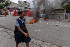 Port-au-Prince Haiti: People protest to demand the departure of the Transitional Presidential Council due to insecurity and gang violence in Port-au-Prince, Haiti on March 26, 2025. While authorities, including the National Palace and several ministries have all left downtown to escape the armed gang attacks in Port-au-Prince. Meanwhile, the people continue to fall victim to gang bullets.