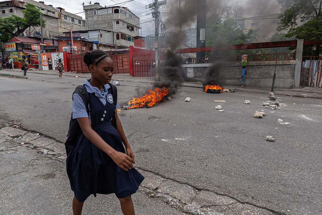 Port-au-Prince Haiti: People protest to demand the departure of the Transitional Presidential Council due to insecurity and gang violence in Port-au-Prince, Haiti on March 26, 2025. While authorities, including the National Palace and several ministries have all left downtown to escape the armed gang attacks in Port-au-Prince. Meanwhile, the people continue to fall victim to gang bullets.