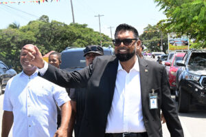 Guyana's President Irfaan Ali after voting in Leonora on September 1.