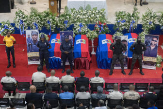 Funeral ceremony of four Haitian police officers in Port-au-Prince, Haiti, on September 06.