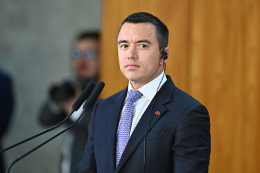 Ecuador's President Daniel Noboa visits Brasília, in August.