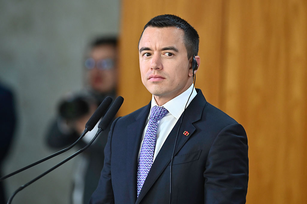 Ecuador's President Daniel Noboa visits Brasília, in August.