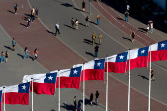 Voters at the National Stadium in Santiago, a polling station during the general election held on November 16, 2025.