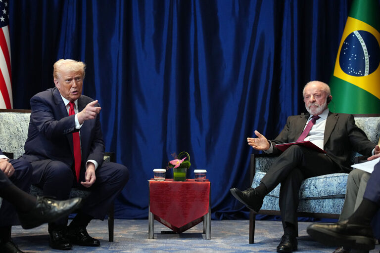 U.S. President Donald Trump meets Brazil's President Luiz Inácio Lula da Silva at Kuala Lumpur Convention Centre on October 26, 2025 in Kuala Lumpur, Malaysia. Trump is in Malaysia for the Association of Southeast Asian Nations (ASEAN) summit, and will next travel to Japan, en route to South Korea for the Asia-Pacific Economic Cooperation (APEC) forum.