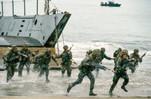 U.S. troops land in Panama to depose Manuel Noriega in 1989.