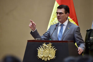 Bolivia's President Rodrigo Paz speaks during a press conference in La Paz on Jan. 13