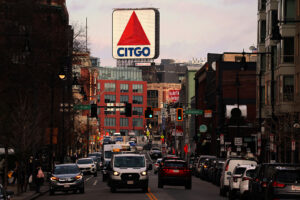 A Citgo Petroleum sign at Kenmore Square in Boston, Massachusetts, December 2025