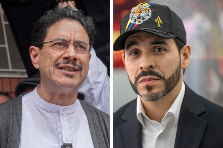 Colombian presidential candidates Iván Cepeda and Abelardo De La Espriella