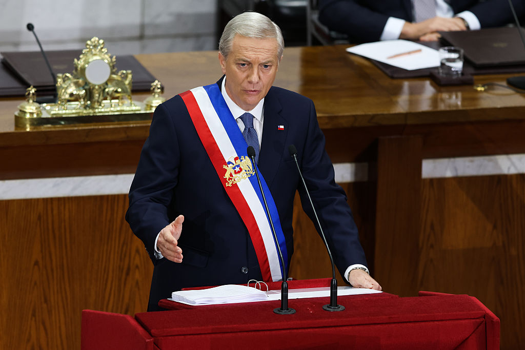 Chile’s President José Antonio Kast speaks during the annual address to the nation at the National Congress in Valparaiso, on June 1, 2026.
