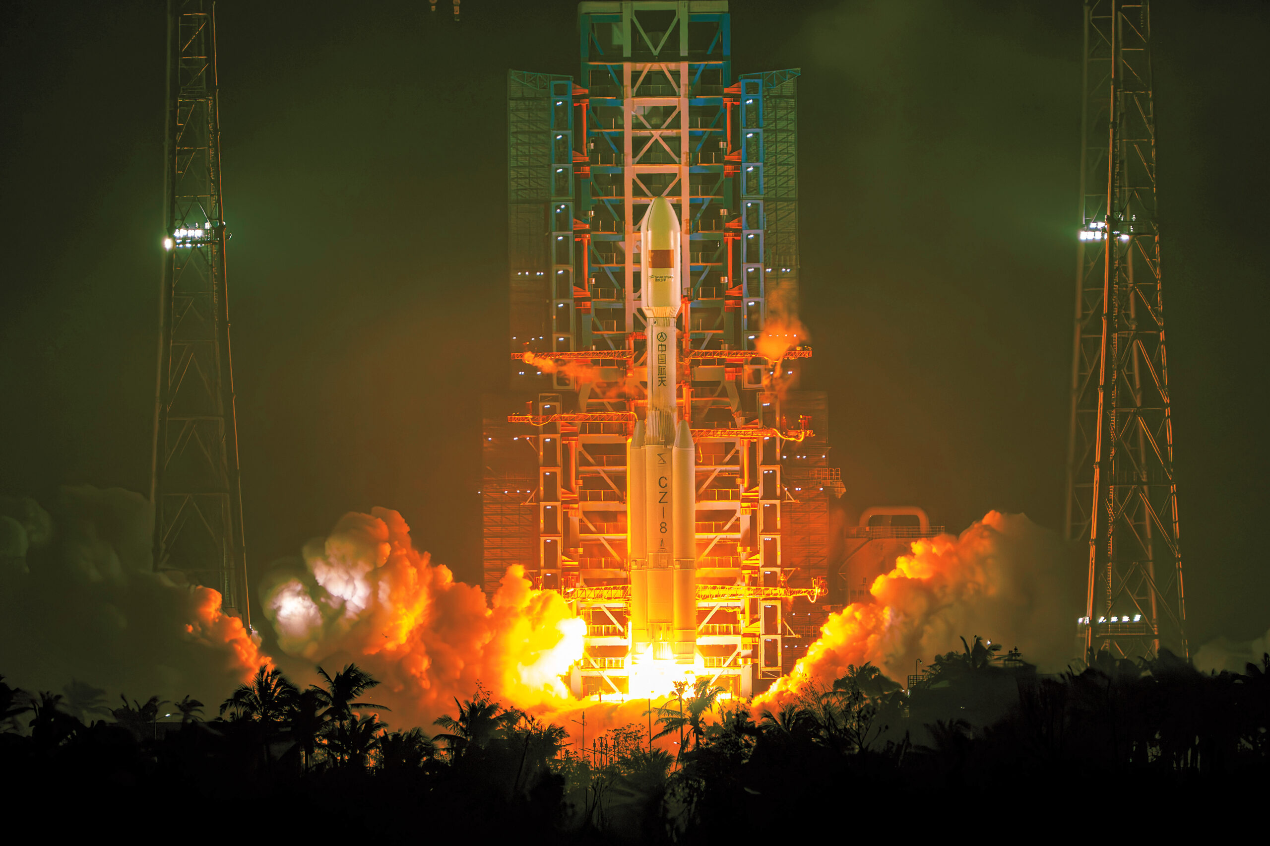 Un cohete que transporta satélites despega desde un sitio de lanzamiento comercial en China en 2025. Los satélites forman parte de SpaceSail, la constelación de banda ancha de China autorizada recientemente para operar en Brasil.
