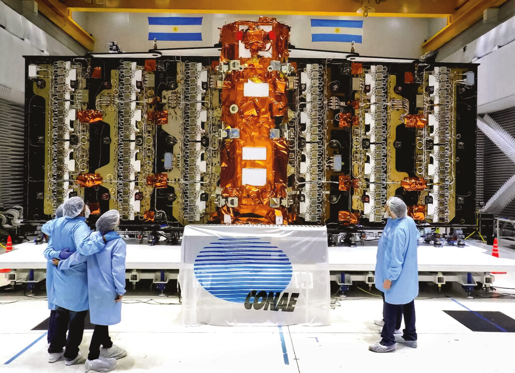 SAOCOM-1A with its radar antenna deployed
