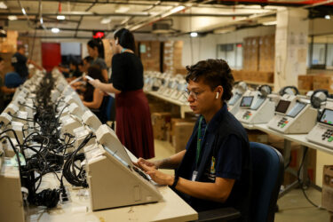 Staff at the Amazonas Regional Electoral Court test electronic voting machines in Manaus, Brazil, in July.